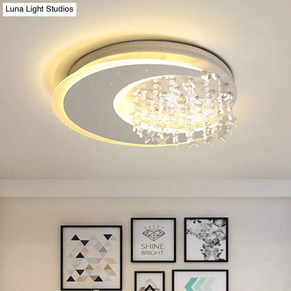 Lámpara de techo LED empotrada DecorBites™ Crystal Deco para dormitorio infantil - Moderna y blanca