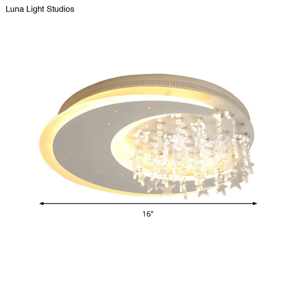 Lámpara de techo LED empotrada DecorBites™ Crystal Deco para dormitorio infantil - Moderna y blanca