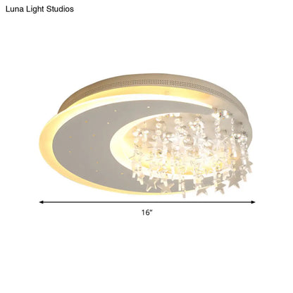 Lámpara de techo LED empotrada DecorBites™ Crystal Deco para dormitorio infantil - Moderna y blanca
