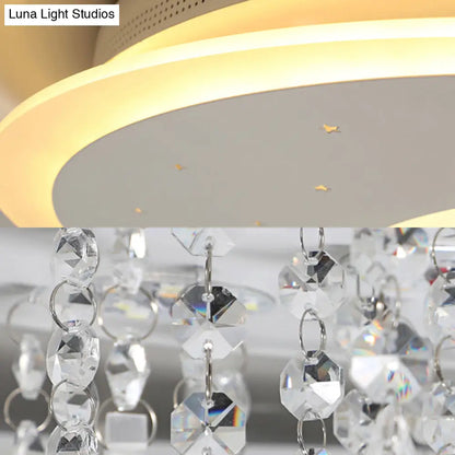 Lámpara de techo LED empotrada DecorBites™ Crystal Deco para dormitorio infantil - Moderna y blanca