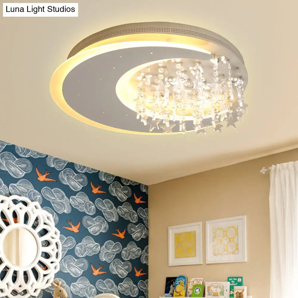Lámpara de techo LED empotrada DecorBites™ Crystal Deco para dormitorio infantil - Moderna y blanca