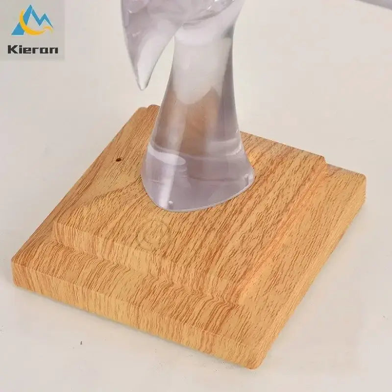 Clear acrylic crystal eagle led table lamp with wood base for bedroom decorbites crystal eagle decor