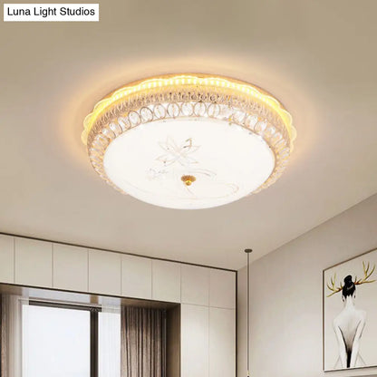 DecorBites™ DecorBites™ Crystal-Embedded LED Flush Mount Ceiling Light in Gold - Classic Bowl Design