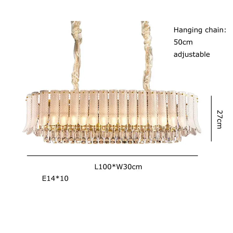 Elegant decorbites crystal feather ceiling pendant light with frosted glass and crystal accents for living room decor