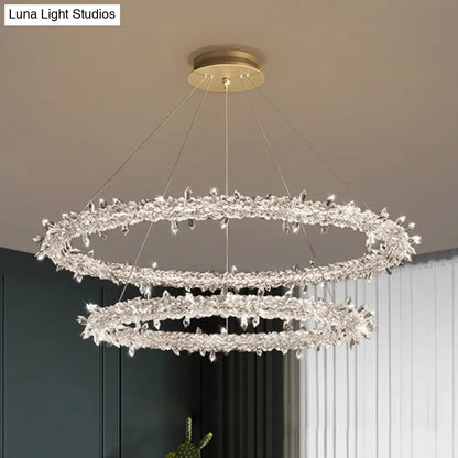 Crystal Flower Chandelier Light for Modern Living Rooms