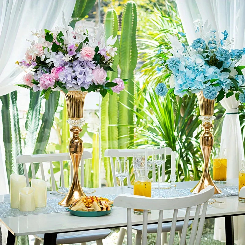 Crystal Flower Stand Set 22’’ Tall Metal Vases - Vase