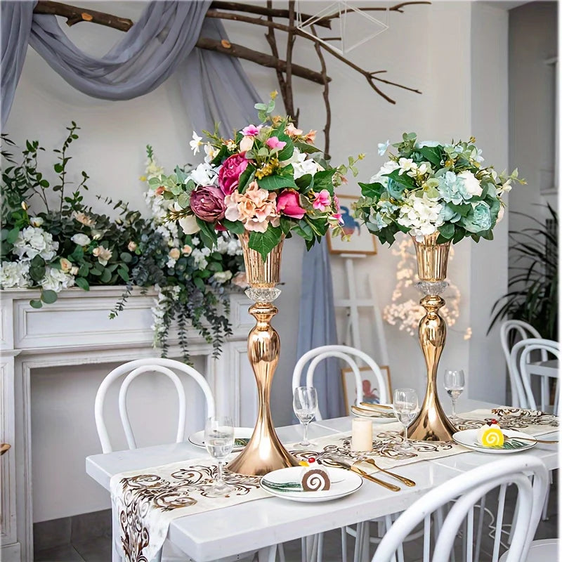 Crystal Flower Stand Set 22’’ Tall Metal Vases - Vase