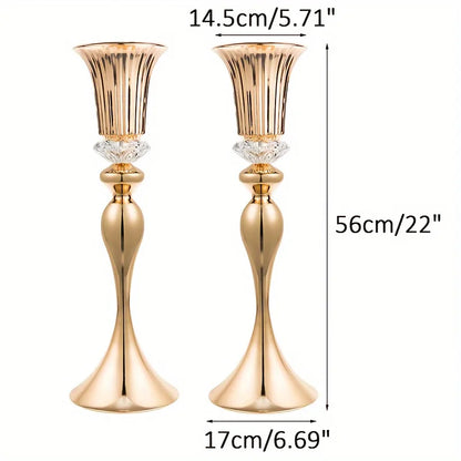 Crystal Flower Stand Set 22’’ Tall Metal Vases - Vase