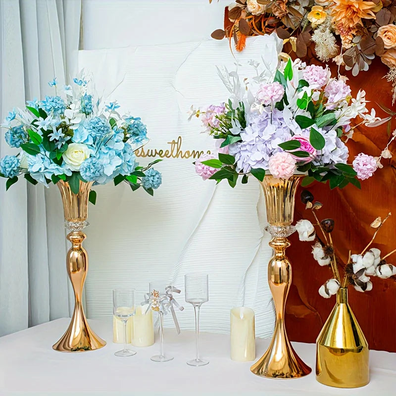Crystal Flower Stand Set 22’’ Tall Metal Vases