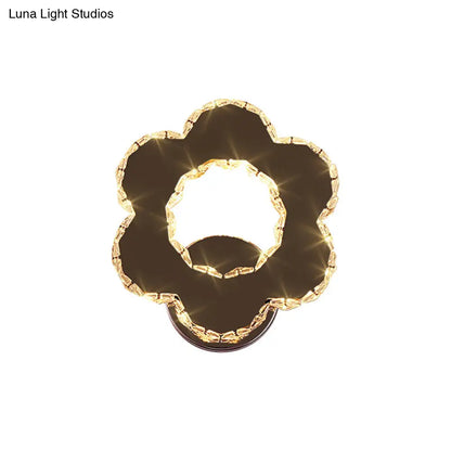 DecorBites™ Crystal Flower/Star Wall Sconce with Modern LED Lighting - Chrome Finish, Warm/White Light