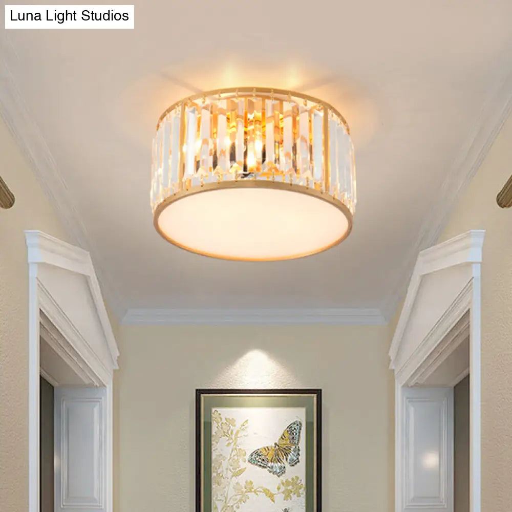 DecorBites™ Crystal Flush Mount Lighting with Drum Shade - Gold, 3/4/5 Lights, 12.5"/16.5"/20.5" Wide