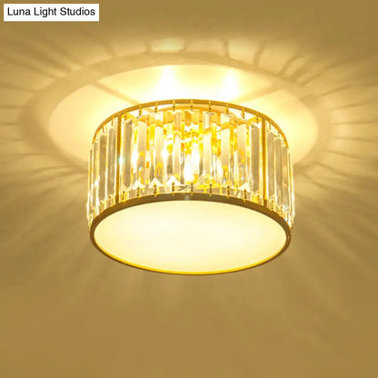 DecorBites™ Crystal Flush Mount Lighting with Drum Shade - Gold, 3/4/5 Lights, 12.5"/16.5"/20.5" Wide