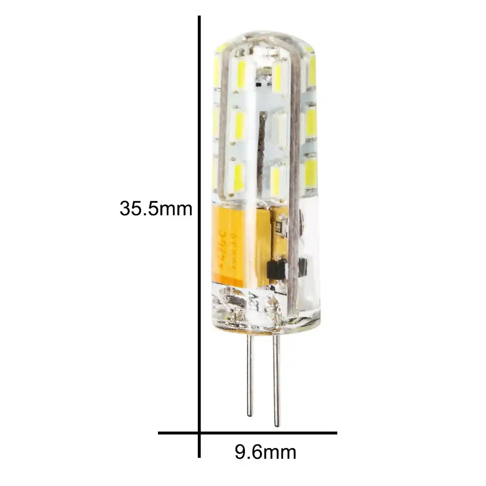 Clear glass decorbites g4 led spotlight bulb with multiple yellow leds and metal pins for living room use 35.5mm tall