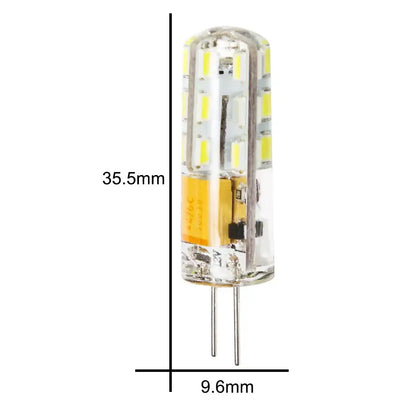 Clear glass decorbites g4 led spotlight bulb with multiple yellow leds and metal pins for living room use 35.5mm tall