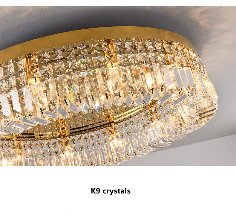 Crystal LED Chandelier Ceiling Light - Gold