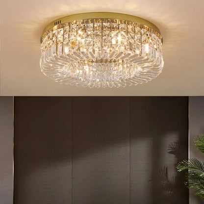 Crystal LED Chandelier Ceiling Light - Gold