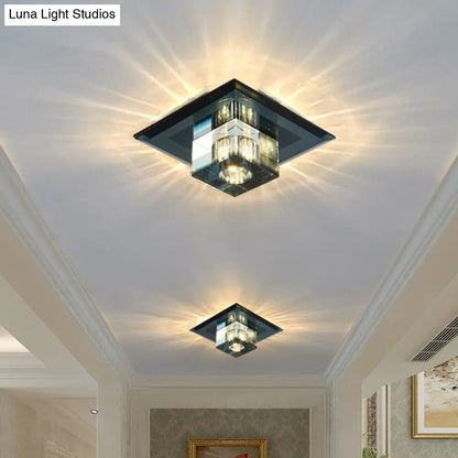 DecorBites™ Lámpara de techo LED empotrada de cristal para entradas modernas