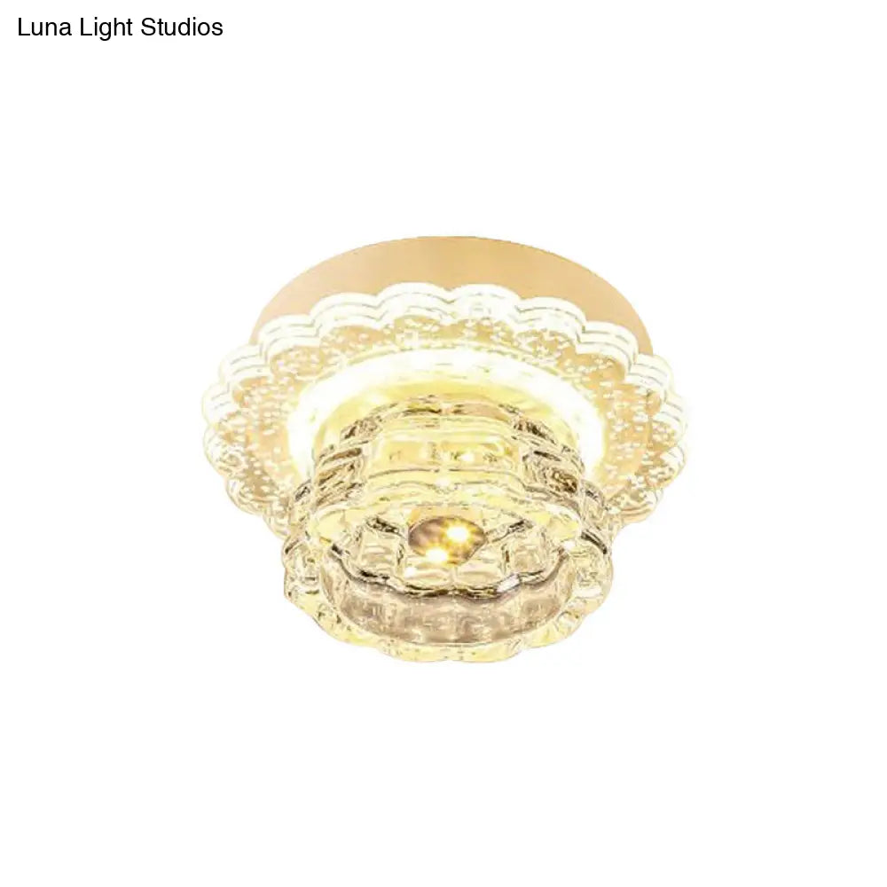 DecorBites™ DecorBites™ Lámpara de techo LED empotrada Crystal: Iluminación empotrada sencilla tipo domo para pasillo