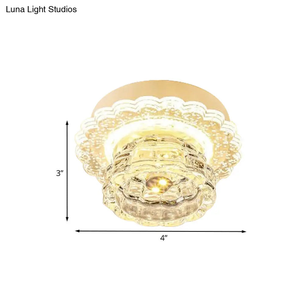 DecorBites™ DecorBites™ Lámpara de techo LED empotrada Crystal: Iluminación empotrada sencilla tipo domo para pasillo