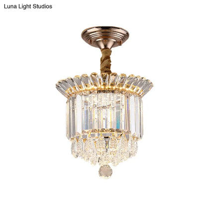 ديكوربايتس™ ديكوربايتس™ وحدة إضاءة LED كريستالية مدمجة بلمسة نهائية ذهبية وقطرات متدلية