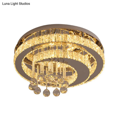 Lámpara de techo semiempotrada DecorBites™ Crystal LED - Estilo nórdico, cromada, para dormitorio