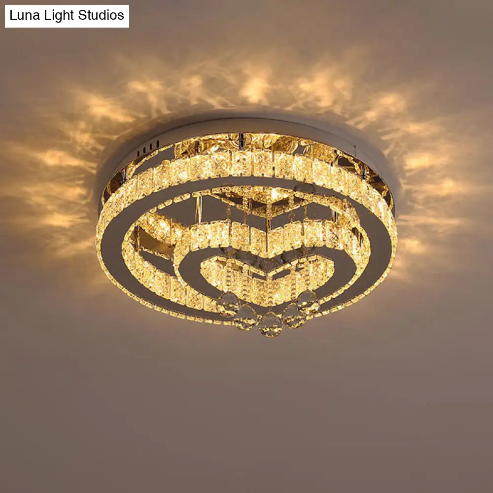 Lámpara de techo semiempotrada DecorBites™ Crystal LED - Estilo nórdico, cromada, para dormitorio