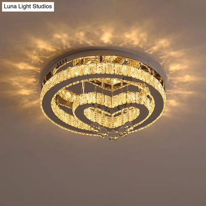 Lámpara de techo semiempotrada DecorBites™ Crystal LED - Estilo nórdico, cromada, para dormitorio