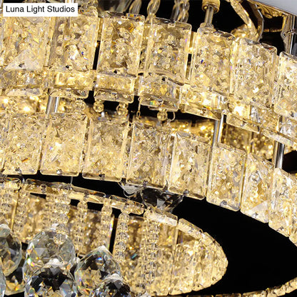 Lámpara de techo semiempotrada DecorBites™ Crystal LED - Estilo nórdico, cromada, para dormitorio