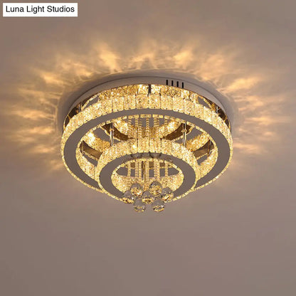 Lámpara de techo semiempotrada DecorBites™ Crystal LED - Estilo nórdico, cromada, para dormitorio