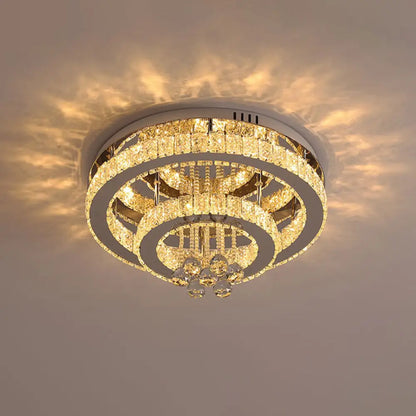 Lámpara de techo semiempotrada DecorBites™ Crystal LED - Estilo nórdico, cromada, para dormitorio