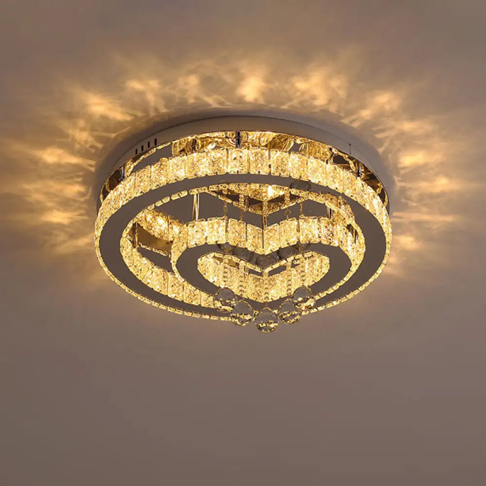 Lámpara de techo semiempotrada DecorBites™ Crystal LED - Estilo nórdico, cromada, para dormitorio