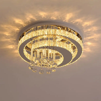 Lámpara de techo semiempotrada DecorBites™ Crystal LED - Estilo nórdico, cromada, para dormitorio