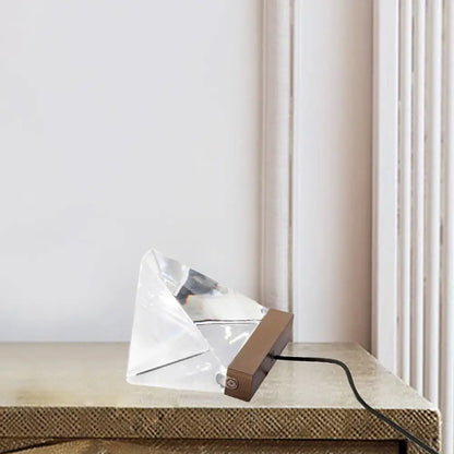 Crystal LED Triangle Desk Lamp - Minimalist Night Table Light for Living Room