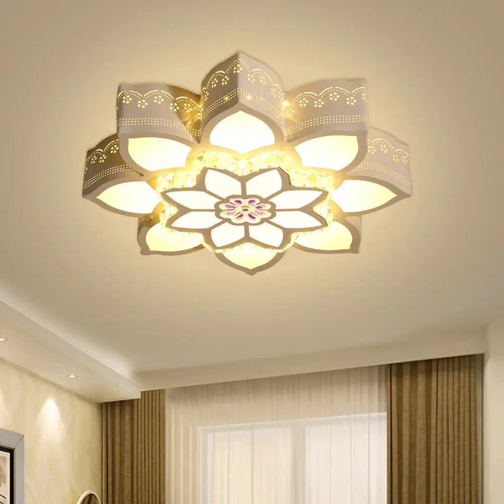Lámpara de techo empotrada DecorBites™ Crystal Lotus LED - Diseño blanco moderno