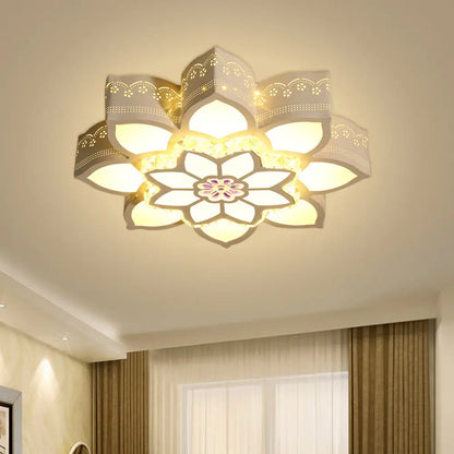 Lámpara de techo empotrada DecorBites™ Crystal Lotus LED - Diseño blanco moderno