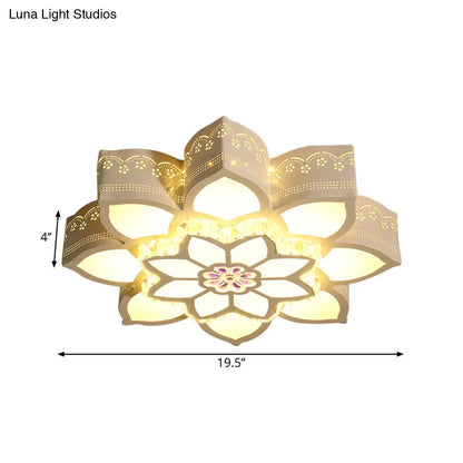 Lámpara de techo empotrada DecorBites™ Crystal Lotus LED - Diseño blanco moderno