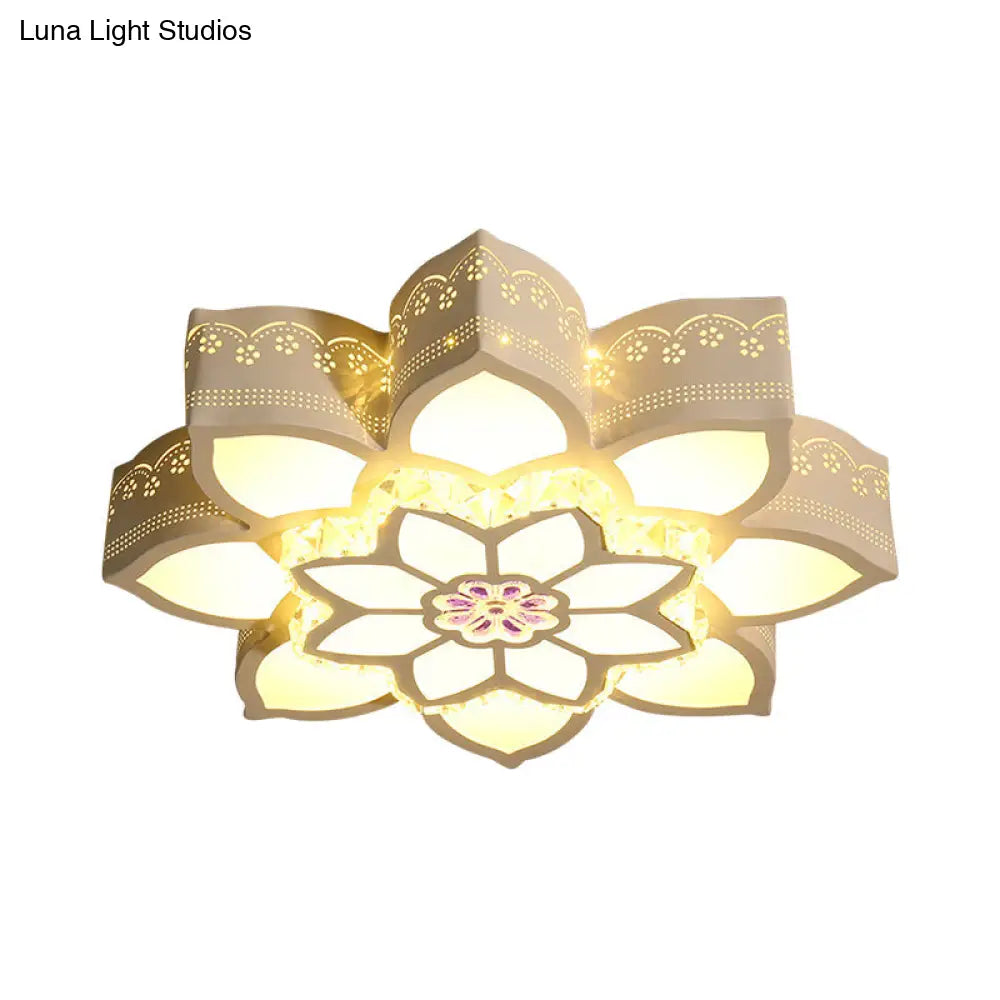 Lámpara de techo empotrada DecorBites™ Crystal Lotus LED - Diseño blanco moderno