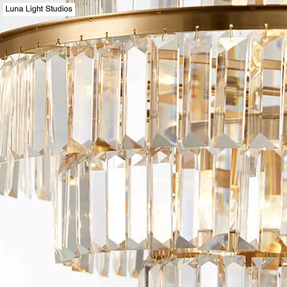 DecorBites™ Crystal Multi- Tiered Chandelier 15-Bulb Dining Room Ceiling Hang Light in Gold