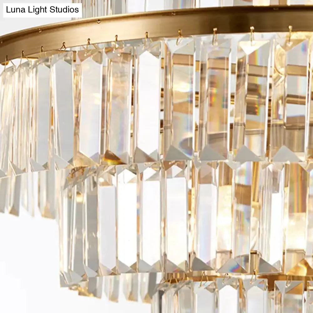 DecorBites™ Crystal Multi- Tiered Chandelier 15-Bulb Dining Room Ceiling Hang Light in Gold