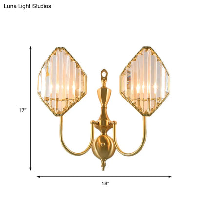DecorBites™ Crystal Prism Wall Mount with Gold Rhombus Shade - Modern Wall Lighting