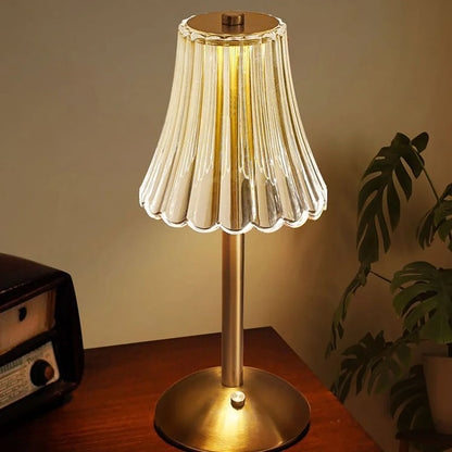 Crystal retro table lamp bedroom bedside lamp luxurious atmosphere lamp rechargeable dimming LED light