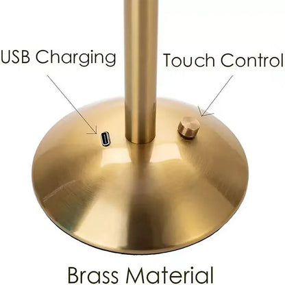 Crystal retro table lamp bedroom bedside lamp luxurious atmosphere lamp rechargeable dimming LED light