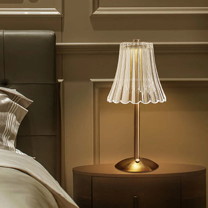 Crystal retro table lamp bedroom bedside lamp luxurious atmosphere lamp rechargeable dimming LED light