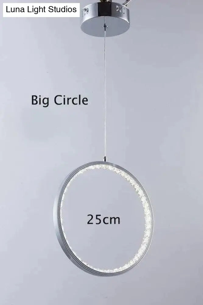 Lámpara colgante LED DecorBites™ Crystal Rings para interiores. Lámpara de techo de superficie para dormitorio y comedor.