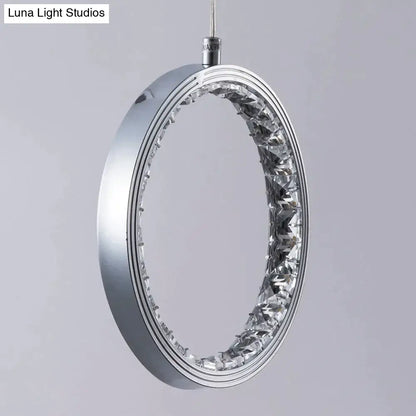 Lámpara colgante LED DecorBites™ Crystal Rings para interiores. Lámpara de techo de superficie para dormitorio y comedor.