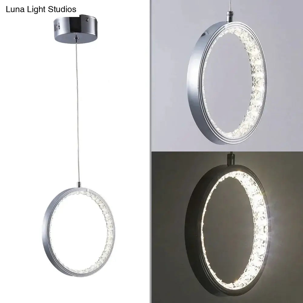 Lámpara colgante LED DecorBites™ Crystal Rings para interiores. Lámpara de techo de superficie para dormitorio y comedor.