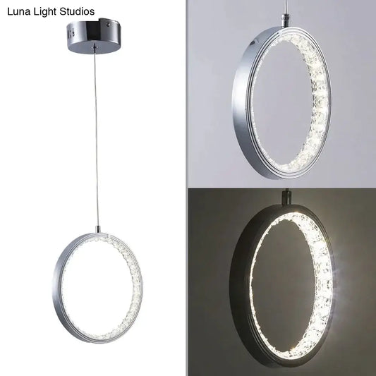 Lámpara colgante LED DecorBites™ Crystal Rings para interiores. Lámpara de techo de superficie para dormitorio y comedor.
