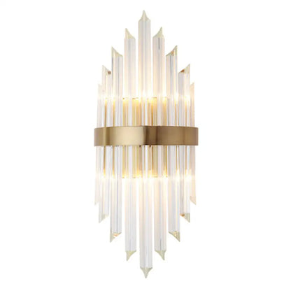 DecorBites™ Crystal Rod Wall Sconce in Gold - Elegant Dual Bulb Lighting for Living Room Walls