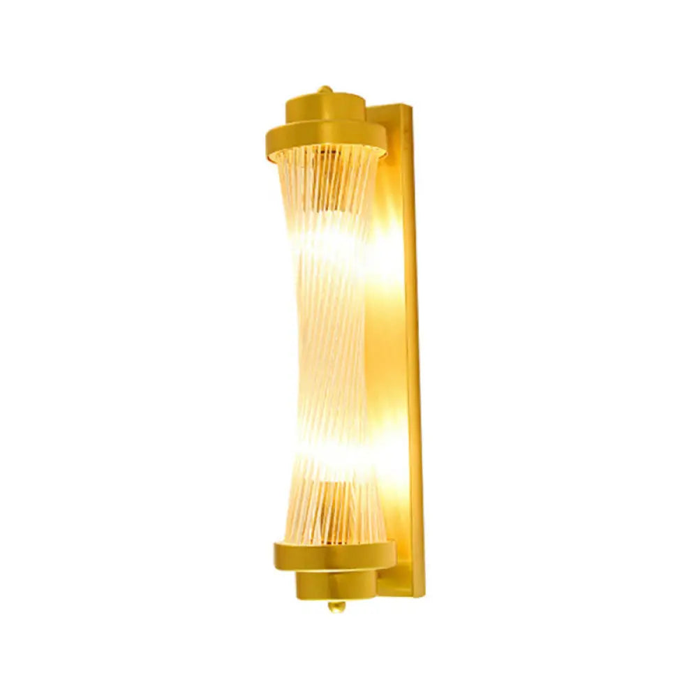 DecorBites™ Crystal Rod Wall Sconce in Gold - Elegant Dual Bulb Lighting for Living Room Walls