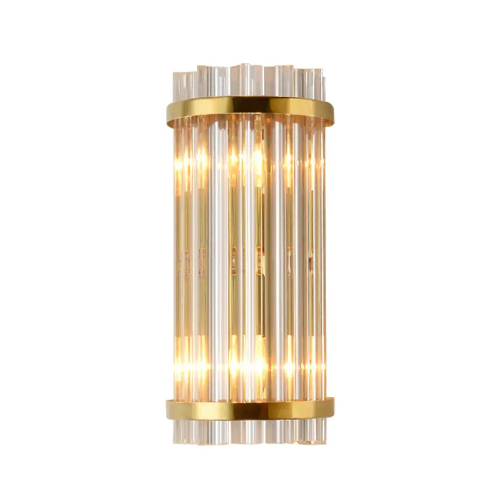 DecorBites™ Crystal Rod Wall Sconce in Gold - Elegant Dual Bulb Lighting for Living Room Walls